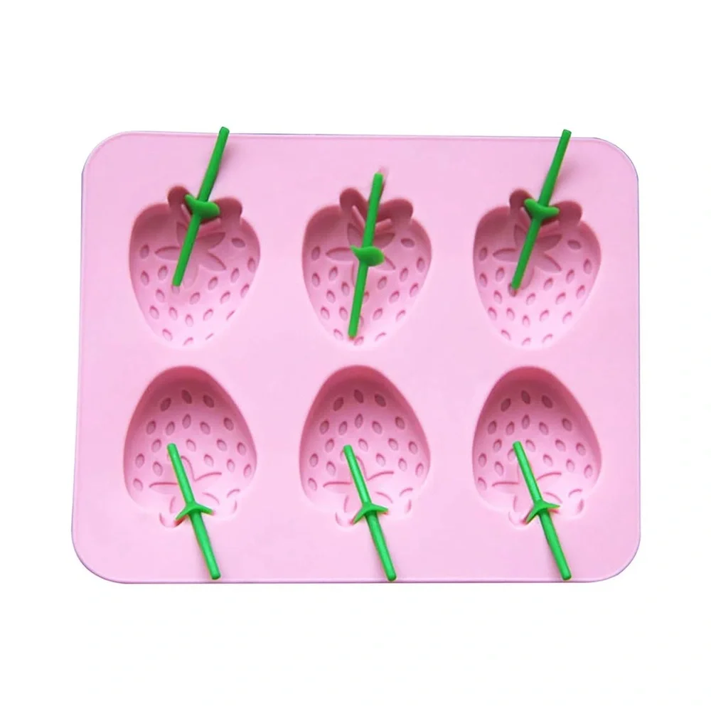 NEW Williams Sonoma Strawberry Shaped Pink Silicone Ice Mold Candy Mold